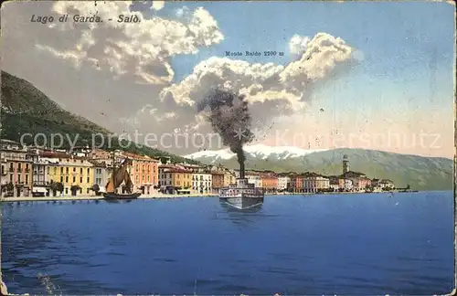 Salo Lago di Garda Dampfer und Monte Baldo Kat. 