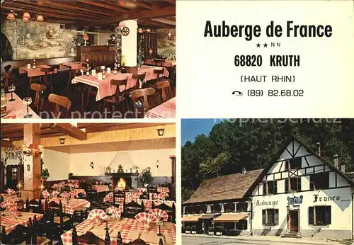 Kruth Gasthaus De France Inneres und Aussenansicht Kat. Kruth