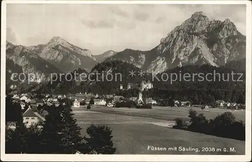 Fuessen Allgaeu Gesamtansicht mit Alpenpanorama Kat. Fuessen