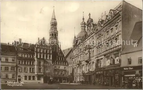 Zwickau Sachsen Hauptmarkt Kirche Trinks Postkarte Kat. Zwickau