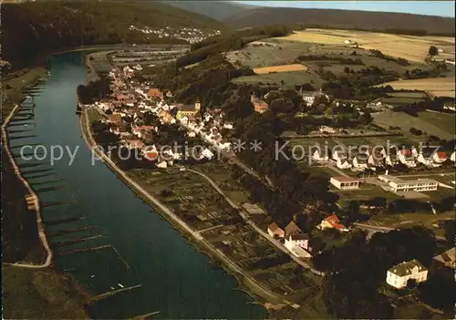 Herstelle Weser Fliegeraufnahme Kat. Beverungen