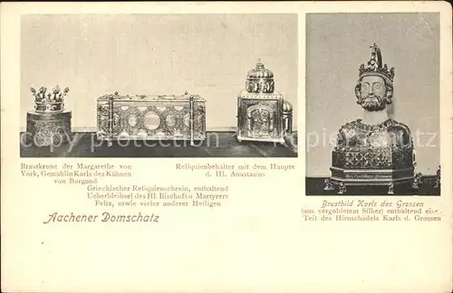 Aachen Domschatz Brautkrone Reliquienbehaelter Brustbild Kat. Aachen