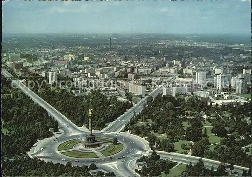 Tiergarten Berlin Siegessaeule und Hansaviertel Fliegeraufnahme Kat. Berlin