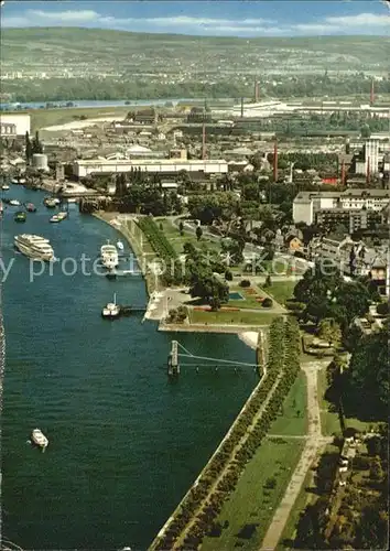 Andernach Rhein Fliegeraufnahme Rheinanlagen Kat. Andernach