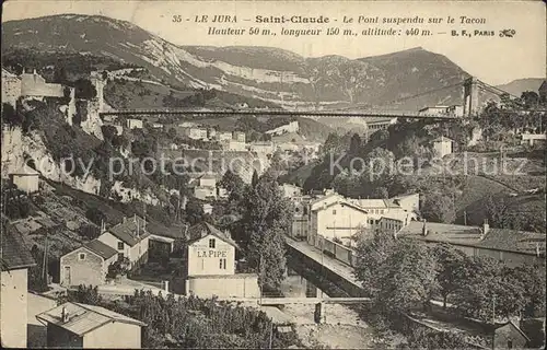 Saint Claude Jura Pont suspendu sur le Tacon Kat. Saint Claude