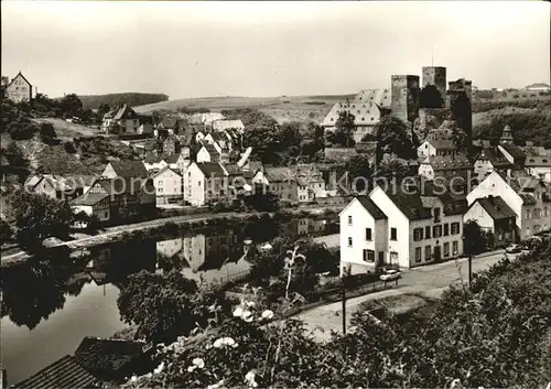 Runkel Lahn Teilansicht mit Schloss Runkel Kat. Runkel