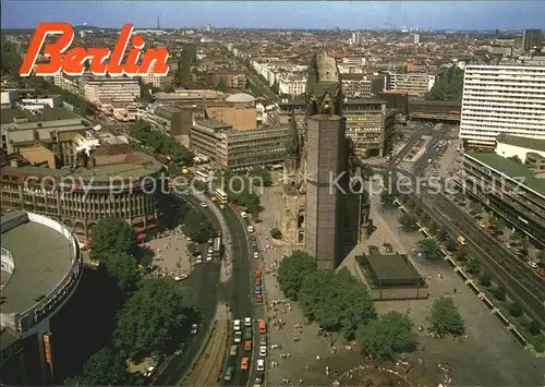 Berlin Kaiser Wilhelm Gedaechtniskirche mit Breitscheidplatz Kat. Berlin