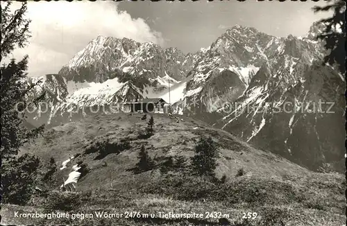 Mittenwald Bayern Kranzberghuette gegen Woerner  Kat. Mittenwald