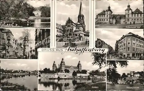 Aschaffenburg Main Schloss Schoenbusch Schoenborner Hof Scharfeck Pompejanum Herstalltor Kat. Aschaffenburg