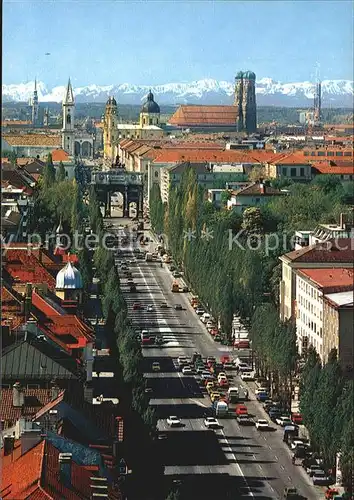 Muenchen Stadtblick mit Alpenkette Zugspitze Kat. Muenchen