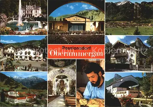 Oberammergau Koenigsschloss Linderhof Passionsspielhaus Kofel Dorfstr Rotkaeppchenhaus Kloster Ettal Pfarrkirche Holzschnitzer  Kat. Oberammergau