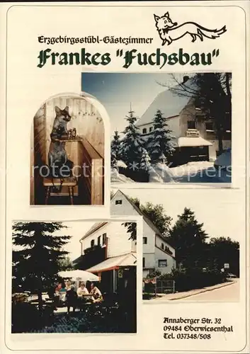 Oberwiesenthal Erzgebirge Frankes Fuchsbau Erzgebirgsstuebl  Kat. Oberwiesenthal