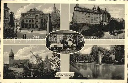 Altenburg Thueringen Theater Schloss Bauernstube Schlosstuerme Pauritzerteich Kat. Altenburg