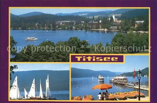 Titisee Panorama Segelboote Ausflugsschiffe Anlegesteg Kat. Titisee Neustadt