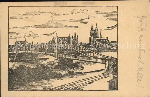 Koeln Rhein Rheinbruecke Dom Kat. Koeln