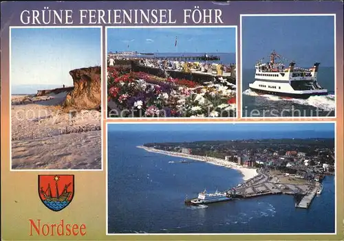 Insel Foehr Fliegeraufnahme Strand Hafen Kat. Wyk auf Foehr