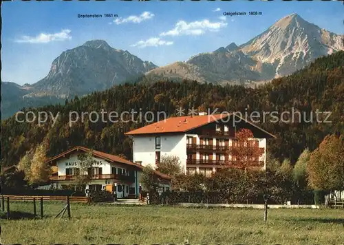 Ettenhausen Schleching Hubertus Hotel Breitenstein Geigelstein Kat. Schleching