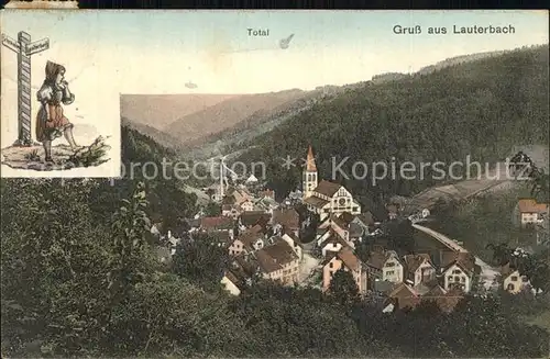 Lauterbach Schwarzwald Ansicht Panorama Kirche Kat. Lauterbach