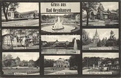 Bad Oeynhausen Badehaus I II III IV Kurhaus Kurtheater Farnevilla Kat. Bad Oeynhausen