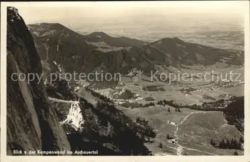 Aschau Chiemgau Blick von der Kampenwand ins Aschautal Kat. Aschau i.Chiemgau