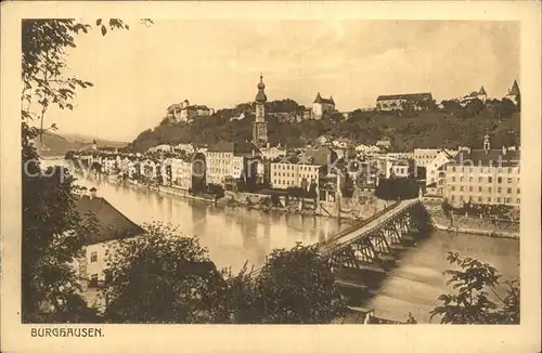 Burghausen Salzach Panorama Bruecke Kat. Burghausen