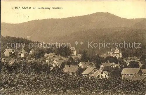 Bad Sachsa Harz Teilansicht mit Ravensberg Kat. Bad Sachsa