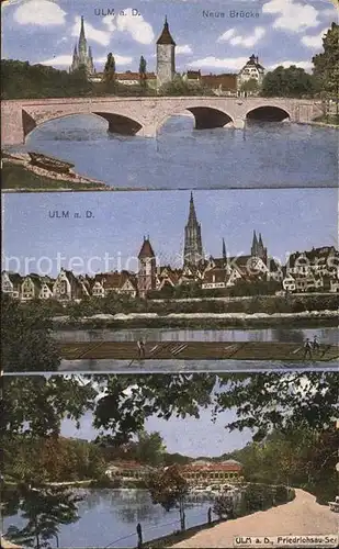 Ulm Donau Neue Bruecke Friedrichsau See Gesamtansicht  Kat. Ulm