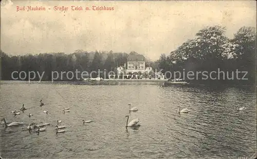 Bad Nauheim Grosser Teich mit Teichhaus Kat. Bad Nauheim