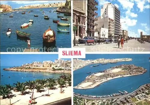 Sliema Fliegeraufnahme Hafen Strassenpartie Kat. Sliema