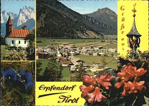 Erpfendorf Antoniuskapelle gegen Wilden Kaiser Unterberghorn Kat. Kirchdorf in Tirol