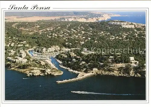 Santa Ponsa Mallorca Islas Baleares Fliegeraufnahme mit Hafen Kat. Calvia