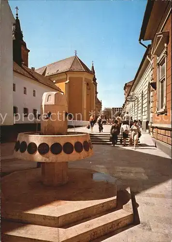 Kecskemet Promenade mit Zierbrunnen Kat. Kecskemet