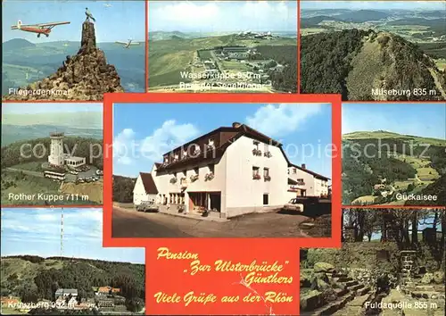 Tann Rhoen Gasthaus Zur Ulsterbruecke Fliegerdenkmal Rother Kuppe  Kat. Tann (Rhoen)