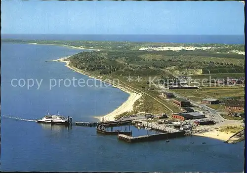 List Sylt Fliegeraufnahme mit Strand und Hafen Kat. List