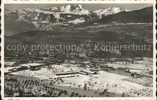 Sion VS Luftaufnahme Kaserne Kat. Sion