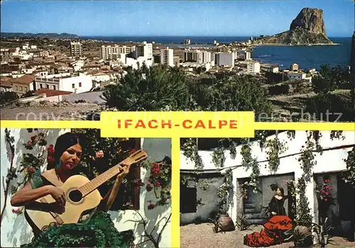Calpe Panorama Frau mit Gitarre Flamengotaenzerin Kat. Alicante