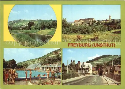 Freyburg Unstrut Weinberge Neuenburg Freibad Unstruttbruecke Kat. Freyburg Unstrut