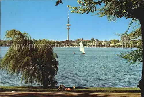 Hamburg Fernsehturm Alster Kat. Hamburg