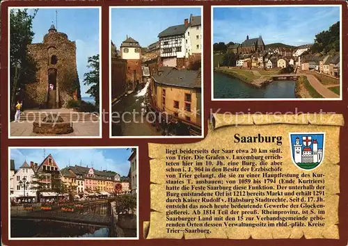 Saarburg Saar Burgturm Wasserfall Altstadt Brunnenmarkt Kat. Saarburg