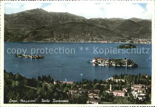 Isole Borromee Lago Maggiore Panorama Luftaufnahme Kat. Italien