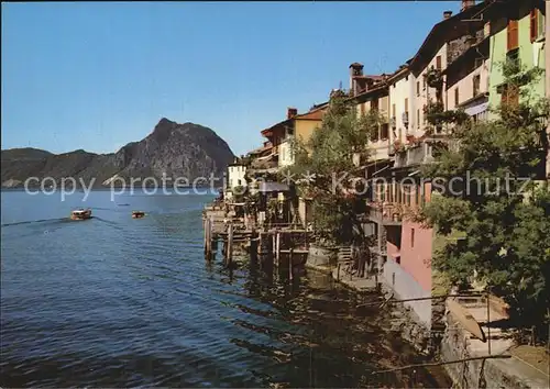 Gandria Lago di Lugano Panorama Monte San Salvatore Kat. Gandria