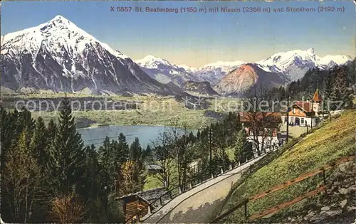 Beatenberg mit Niesen und Stockhorn Kat. Beatenberg