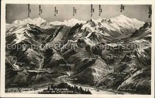 Martigny VS Vallee de Bagnes Grand St Bernard et Route de Chamonix Kat. Martigny