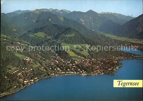 Tegernsee mit Baumgarten und Brecherspitz Fliegeraufnahme Kat. Tegernsee