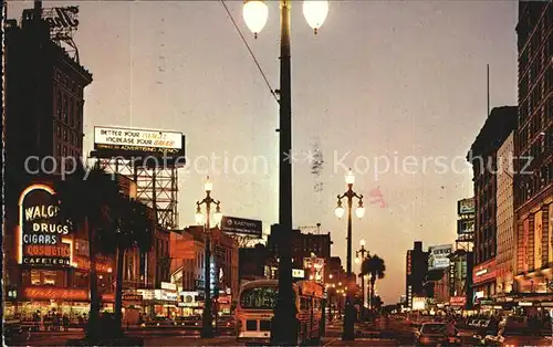 New Orleans Louisiana Canal Street at night Kat. New Orleans