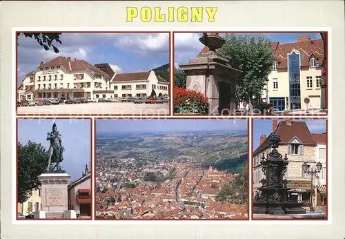 Poligny Jura Ortsmotive Denkmal Statue Brunnen Fliegeraufnahme Kat. Poligny