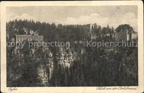 Oybin Blick von der Oertelwand Kat. Kurort Oybin