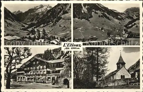 L Etivaz Hotel Restaurant du Chamois Panorama Eglise Kat. L Etivaz