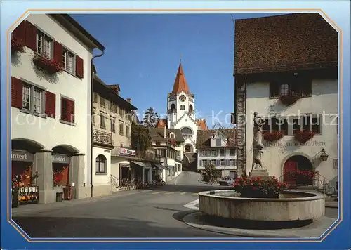 Weinfelden Kirche Dorfbrunnen Kat. Weinfelden