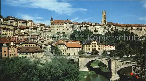 Fribourg FR Pont de Sankt Jean Kat. Fribourg FR